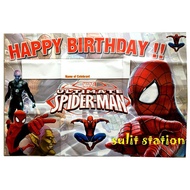 【hot sale】 SPIDERMAN THEMED HAPPY BIRTHDAY PARTY BANNER TARPAULIN POSTER DECOR favor need supply de