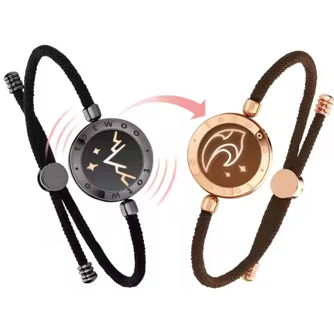 Totwoo long distance touch Bracelets for Couples Long Distance light up&Vibrate Moutain&Sea Love Bra