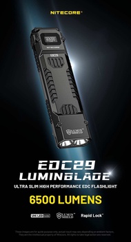 Nitecore EDC29 Utra Slim EDC Flashight 6500 Lumens USB-C ชาร์จยุทธวิธี Troch Light ในตัว 2500mAh Li-