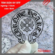 CHROME HEARTS sticker - 2 color options (7.5cm wide, 8cm high) UV DTF material