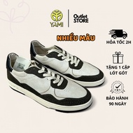 Big Size Men's Sneakers, Bata Genuine Leather Box Sole Shoes with Anti-Slip Soles in Black and White