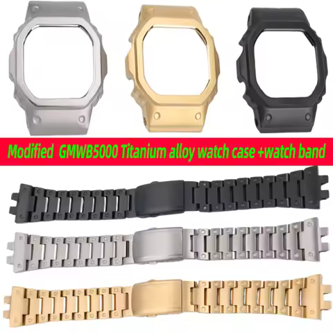 GMW-B5000 Mod kit Titanium alloy case bezel bracelet for G-Shock 3459 gmwb5000 BEZEL kit Casio B5000