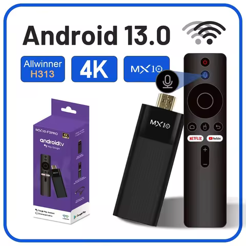4K TV Stick MX10 F3PRO Allwinner H313 Cortex-A53 Android 13 OS Smart TV Box Make TV to Smart TV Conv