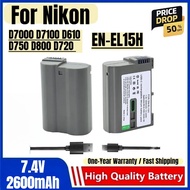 EN-EL15H Battery 7.4V 2600mAh Rechargeable Batteries and Charger for Nikon D7000 D7100 D610 D750 D80