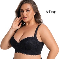 Plus size Seamless Bra 44 46 48 50 E F cup Push up Lingerie sexy lace Wire bra adjustable Top Bralet