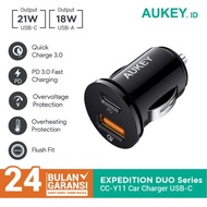 Aukey Car Charger CC-Y11 Power Delivery Fast Charging 21W PD + QC 3.0