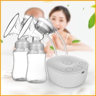 Innlike1 Electric Double Breast Pump Kit with 2 Milk Bottles USB Powerful Breast Massager Postpartum Milk Extractor