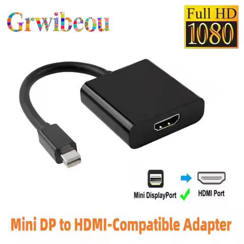 1080 Mini DisplayPort Display Port to HDMI-Compatible Adapter Cable Thunderbolt 2 HDMI Converter For