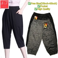 7103 3/4 Pant Three Quarter Pant Pocket Zip Plus Size Fit All Casual/Seluar Pocket Zip Tebal Seluar 