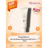 BOJ Rice Probiotics Sunscreen SPF50 PA++++ No White Cast Hydrating Korea Sun Cream 50ml