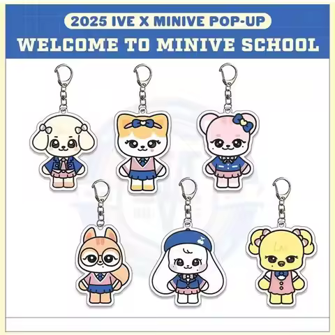 IVE Acrylic Keychain Jang Wonyoung Lee Hyunseo MINIVE Pop-up Store Campus Cartoon GAEUL Character Ac