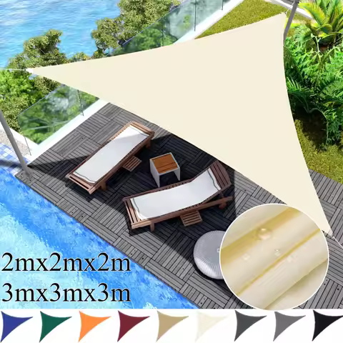 2x2x2m/3x3x3m Triangle Sun Shade Sail Pool Patio Deck Canopy Awning for Outdoor Backyard Garden Camp