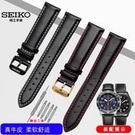 Seiko สายนาฬิกา Seiko เบอร์5อุปกรณ์เสริมสายนาฬิกาหนังแท้18 20 22mm สำหรับใช้แทนเครื่องจักรชุดค็อกเทล