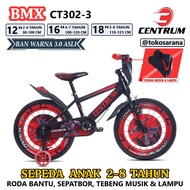 Centrum BMX CT302-3 Children's Bike 12 16 18 Inch Assist Wheels, Bicycle Tebeng Music and Lights 2-8