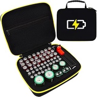 FCDYLBD Hard Battery Storage Container, Organizer Box with Tester BT-168, Safe Carrying Battery Case