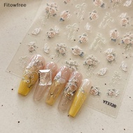 Fitow 3D Self-Adhesive Retro Rose Nail Art Stiers Decals, DIY Nails Decor Kit 60+ Pieces FE