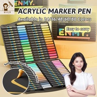 24/36/48/60/80 Colors Double Head Acrylic Color Marker Art Supplies Set Coloring Pen Highlighter Pen