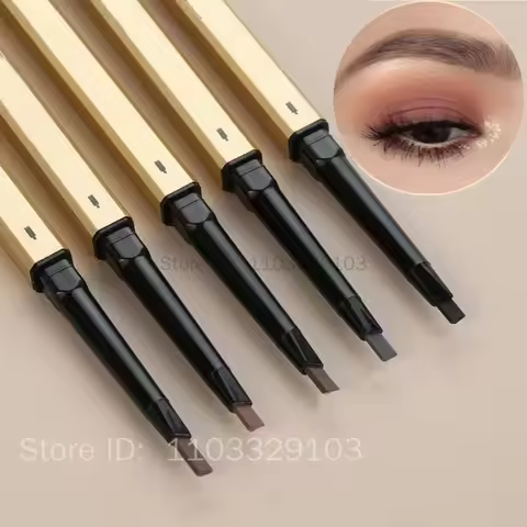 5 Colors With Brush Double Head Eyebrow Pencil Waterproof Smooth Eyebrow Stick Sweatproof Eyebrow Ge