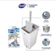 Cây lau nhà tự vắt kèm thùng 2 ngăn xoay 360 độ thông minh lau sạch nhanh khô MyJae Đài Loan