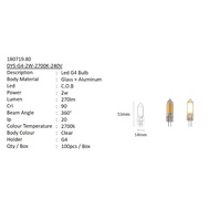 Lampu G4/G9 2W Clear Transparent COB LED Bulb Replace Halogen Light Lamps