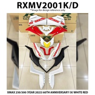 Rapido Cover Set Yamaha XMAX 250/300 (Year 2023) 60th Anniversary (9) White Red Accessories Motor X MAX putih merah