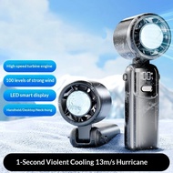 S17 Handheld Fan Mini USB Fan Silent Large Wind Digital Display Small Fan Dual Power Long Battery Li