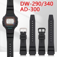 Resin Rubber Replacement Watch Band for Casio DW-290 DW-340 AD-300 Men Black Sport Waterproof Silico
