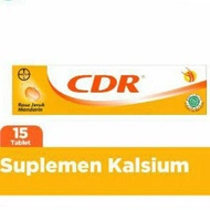 CDR vitamin C food supplement with mandarin orange flavor (1 box 15 tablets).