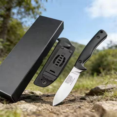 ESEE-AGK Outdoor Jungle Fixed Blade Knife Stonewashed Blade G10 Handle Tactical Camping Hunting Surv