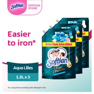 [Bundle of 3] Softlan Divine Pleasures Aqua Lilies & Sweet Peonies Fabric Softener Valuepack 1.5L Re