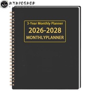 NY  3 Years Monthly Planner, A4/A5 2026-2028 Calendar Book, Premium Yearly Goals Smooth Writing Annu