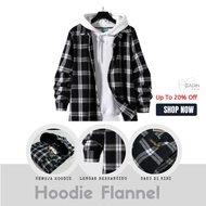 KEMEJA JUMBO HOODIE FLANEL SHIRT ML Xl 2XL 3XL 4XL Long sleeve Checked shirt/ Men's flannel shirt/