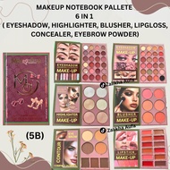 Palet solekan 6in1, Makeup book pallete, 79 colour, buku pallete, eyeshadow, highlighter, blusher, c