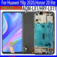 6.3" AMOLED For Huawei Y8p 2020 LCD Display With Frame Touch Screen For Huawei Y8p LCD  AQM-LX1 Disp