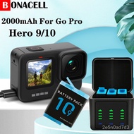2000mAh baery for GoPro Hero 9 10 Gopro essories fast charging action essories for gopro 7 black baery