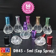[50 Pcs] Botol perfume 5ml Clear  empty Perfume Bottle / Botol Kaca (With Cap Spray) - DH45-5ml