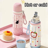 500ML Multifunctional Tumbler Tahan Sejuk Cute Tumbler with Straw and Handle Stainless Steel Childre