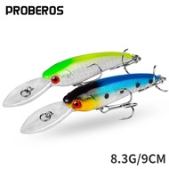 PROBEROS 1ชิ้น Topwater สร้อยล่อตกปลา9เซนติเมตร8.3กรัมประดิษฐ์ฮาร์ด CrankBait ล่อลอยโมโหญี่ปุ่นตกปลา