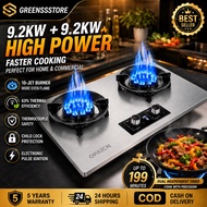 9.9KW+9.9KW dapur gas stove stainless steel/dapur gas 2 tungku/2in1 tanam+desktop/Table Top LPG 20Y 