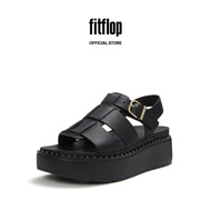 FitFlop GEN-FF Women's Max Tumbled-Leather Fisherman Sandals  - All Black (A3J-090)