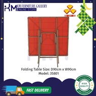 KM Furniture Gallery 3V (3'X3') Square Foldable Plastic Table (**Free Installation**)