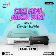 Canon Pixma E410 & E470 (Green White)Compact All-In-One for Low-Cost Inkjet Printer : Print/Scan/Cop