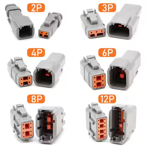 DTM Waterproof Automotive Connector Plug Kit DTM06 DTM04 2P 3P 4P 6P 8P 12P Male Female Plug Socket 