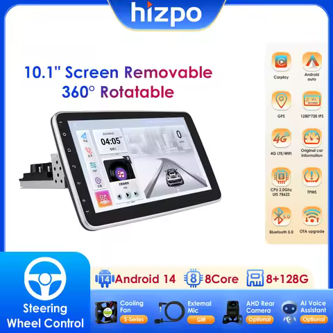 Hizpo 1 Din Autoradio Universal Car Radio Multimedia Player Android UIS7862S Schermo Estraibile Ster