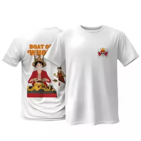 2025 American Vintage One Piece X Burger King Luffy Sanji T-shirt Print Summer Men's and Women's Pur