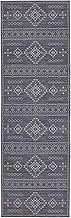 LINON Machine Washable Leighann Karlo Grey and Ivory 2'6" X 8' Runner Rug
