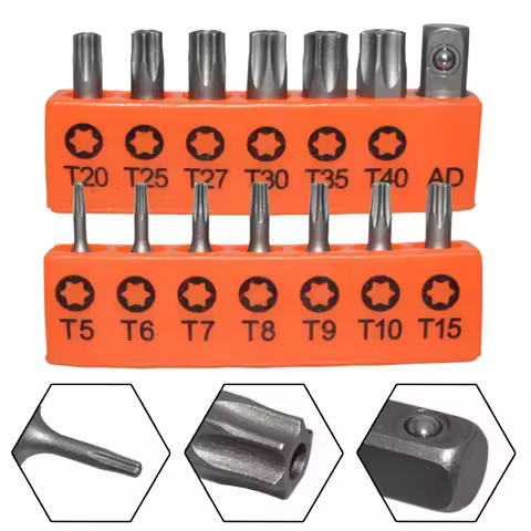 14pcs 25mm Torx Screwdriver Bits T5 to T40 for Electric Drill 1/4 Inch Hex Shank Adapter Extension S