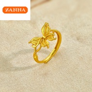 emas 916 original gold Floral Butterfly Ring