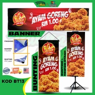 Bunting Banner Ayam goreng RM1 produk / perkhidmatan anda  High quality printing - BT 13