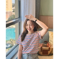 TheBlueTshirt shirt Pass - Red, white and blue striped shirt - Number 6 Short Sleeve - Signature Str